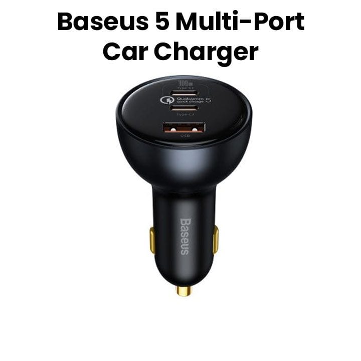 Baseus Qualcomm Quick Charge 5 Multi-Port Fast Car Charger – Black | TZCCZM-0G
