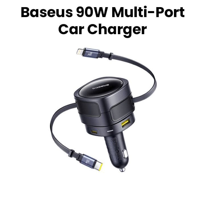 Baseus Enjoyment Max 90W Multi-Port Car Charger (C+C & USB-C Ports) – Cosmic Black | C00035507121-03