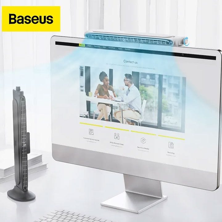 Baseus Refreshing Monitor Clip-On & Stand-Up Desk Fan – Black | ACQS000001