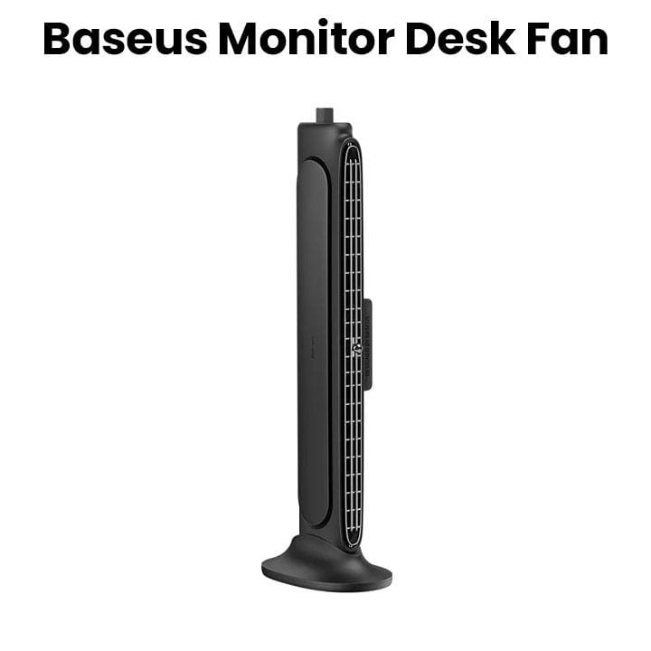 Baseus Refreshing Monitor Clip-On & Stand-Up Desk Fan – Black | ACQS000001