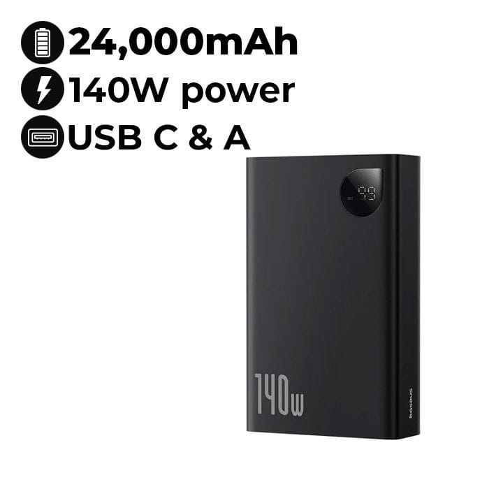 Baseus Adaman Digital Display Fast Charge Power Bank 24000mAh – Cluster Black | P10021508113-00