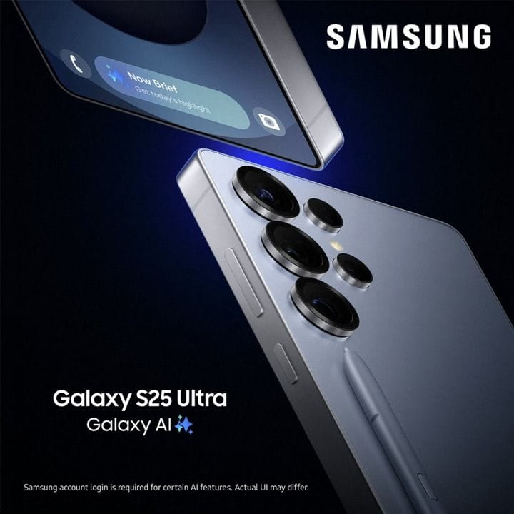 Samsung Galaxy S25 Ultra 5G Smartphone 12GB RAM 256GB Storage – Titanium Silverblue | SM-S938BZBIMEA