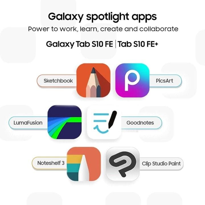 سامسونج جالاكسي تاب إس 10 إف إي جهاز لوحي واي فاي، ذاكرة عشوائية 8 جيجابايت، سعة تخزين 128 جيجابايت، باللون الفضي، SM-X520NZSAMEA