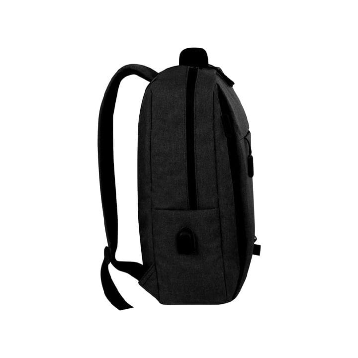 Personalized 12L Everyday Backpack – Antimicrobial Fabric, 15" Laptop Compartment, USB Charging Port, Multi-Pocket Travel & School Bag – Black