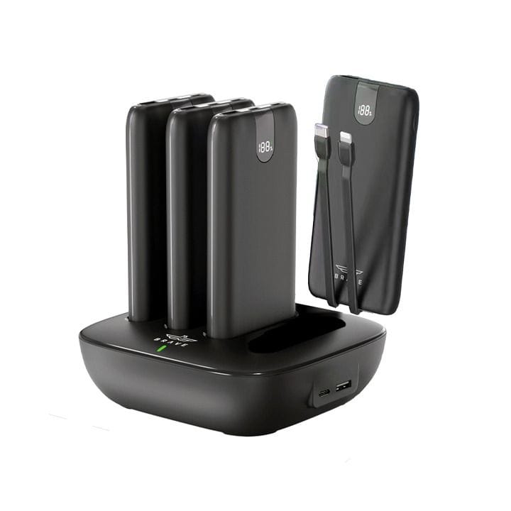 Brave Station Pro 4-in-1 Family Power Bank Station 10000mAh ×4 – Black | BP-27