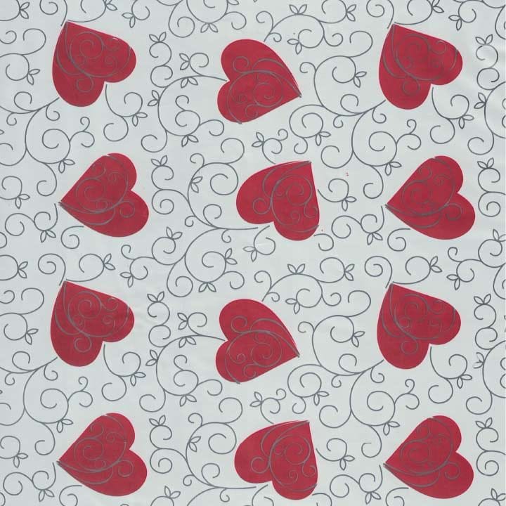 ورق تغليف هدايا قلب أحمر بنقوش