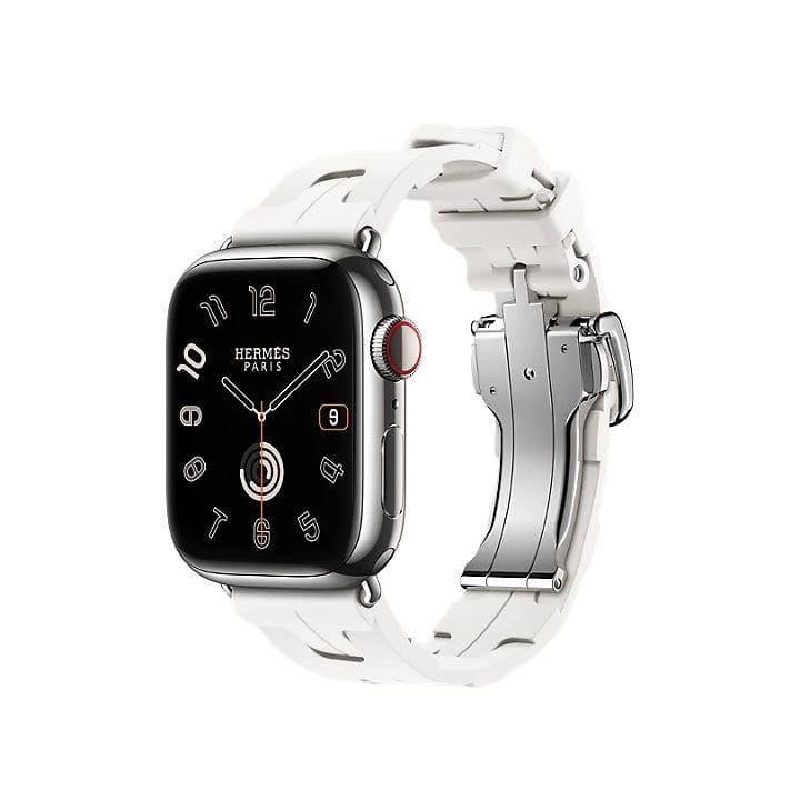 Hermès Apple Watch Band 42mm Fluoroelastomer for 40, 41 & 42mm Watch Cases | Blanc Kilim