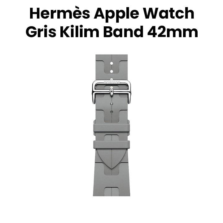 Hermès Apple Watch Band 42mm Fluoroelastomer for 40, 41 & 42mm Watch Cases | Gris Kilim