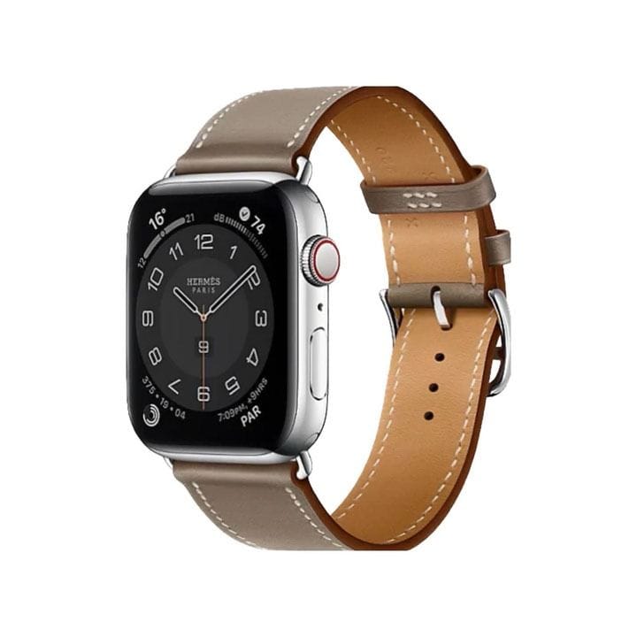 Hermès Apple Watch Band 46mm for 44, 45, 46 & 49mm Watch Cases | Étoupe | Swift Calfskin