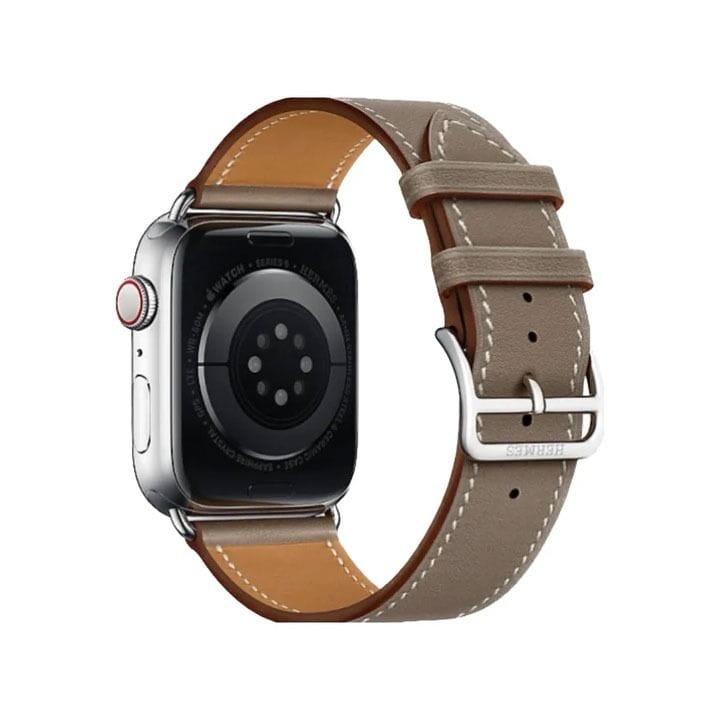 Hermès Apple Watch Band 46mm for 44, 45, 46 & 49mm Watch Cases | Étoupe | Swift Calfskin