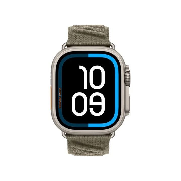 Hermès Apple Watch Ultra 3 GPS + Cellular 49mm Natural Titanium Case | Gris Titane En Mer