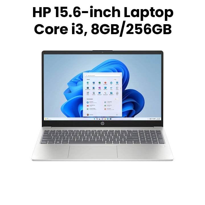 HP 15.6-inch Laptop FHD Core i3-N305, 8GB RAM 256GB SSD, Natural Silver | 15-FD0133WM