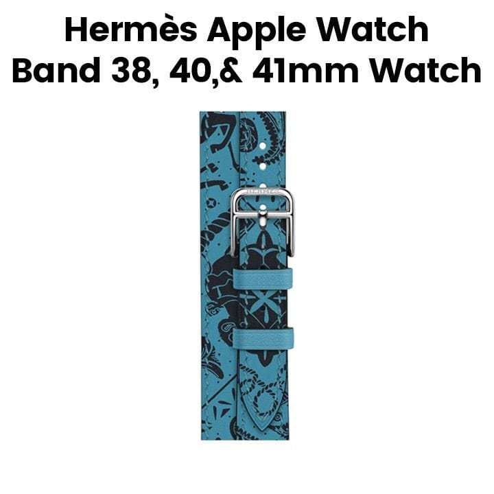 Hermès Apple Watch Band 42mm for 38/40/41mm Cases – Blanc/Noir| Animaaux Bandana