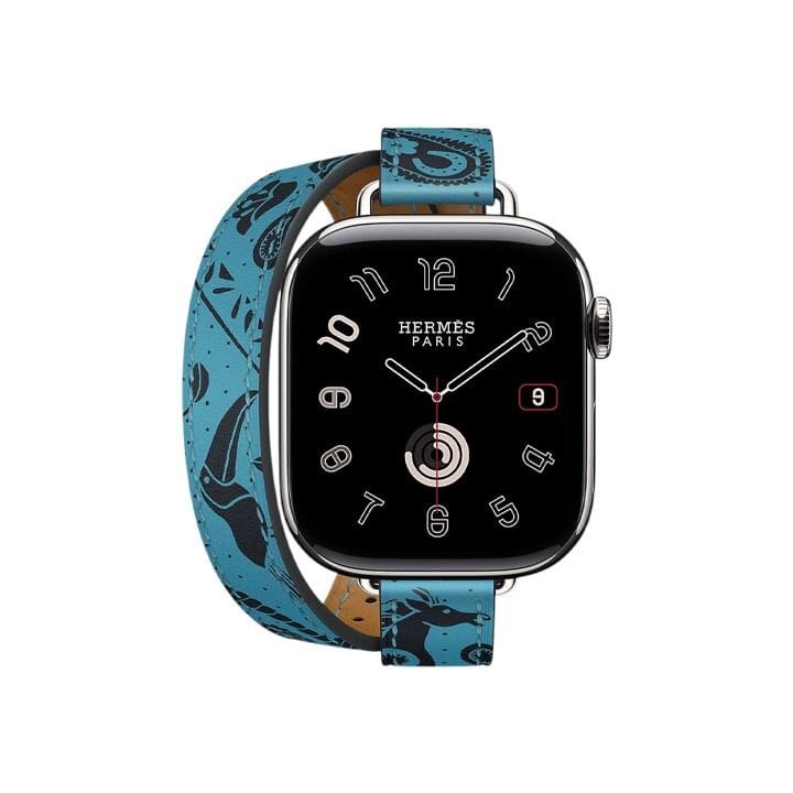 هيرميس سوار ساعة أبل 42mm لأغطية 38/40/41mm – أبيض/أسود | أنيمو باندانا