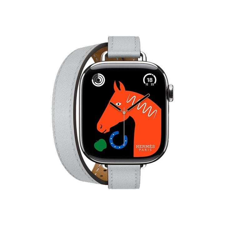 Hermès Apple Watch Band 42mm – Bleu Glacier Attelage Double Tour