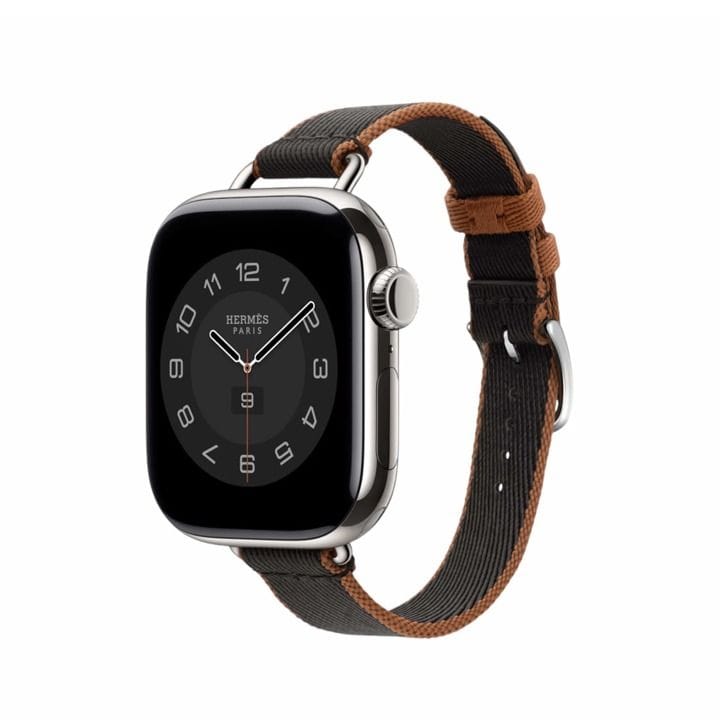 Hermès Apple Watch Band 42mm for 38/40/41mm Cases – Noir/Gold | Twill Jump Attelage Single Tour
