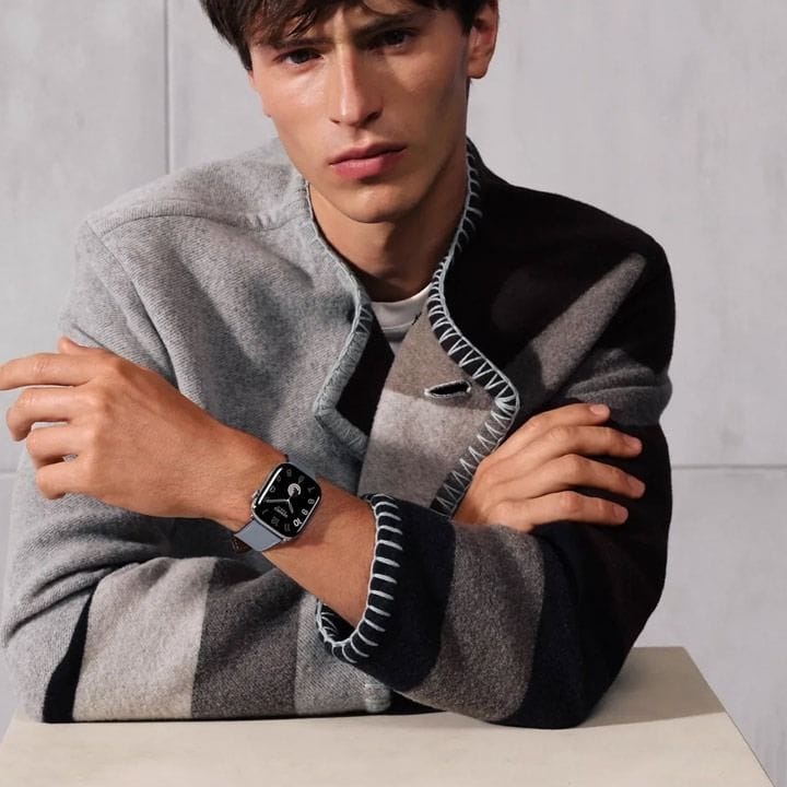 Hermès Apple Watch Band 46mm for 44/45/49mm Cases – Bleu Lin | Single Tour