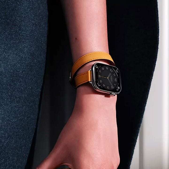 هيرميس سوار ساعة أبل 42mm لأغطية 40/41mm – أصفر ذهبي | أتيلاج جولة مزدوجة