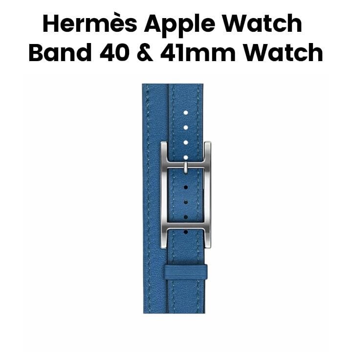 Hermès Apple Watch Band 42mm for 40/41mm Cases – Bleu de France|Attelage Double Tour