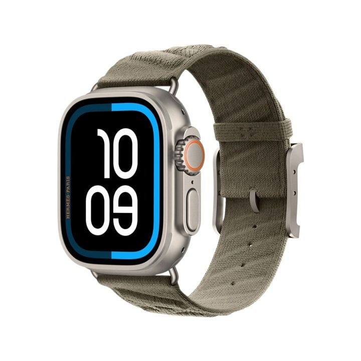 Hermès Apple Watch Ultra 3 GPS + Cellular 49mm Natural Titanium Case – Gris Titane En Mer