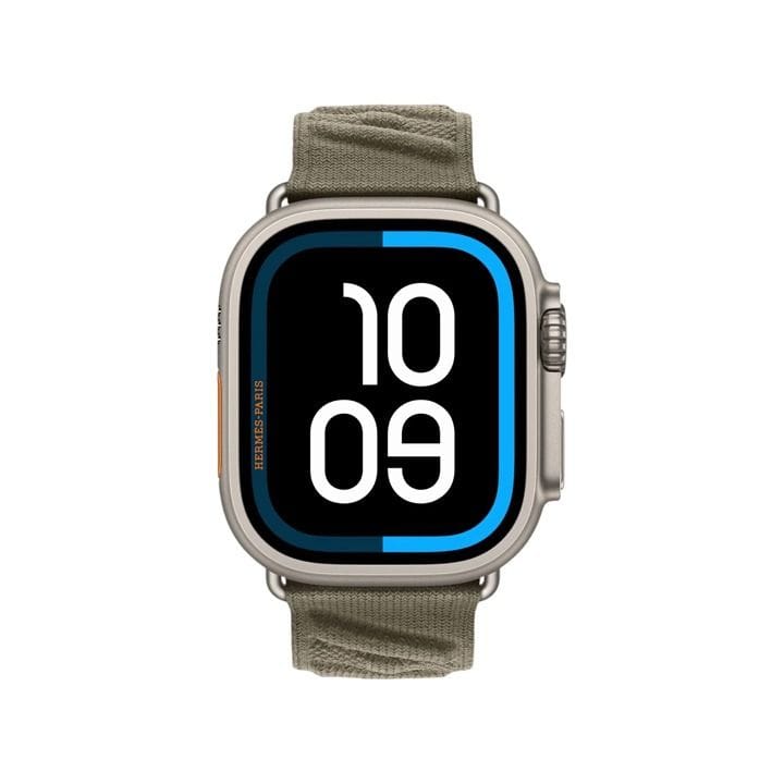 Hermès Apple Watch Ultra 3 GPS + Cellular 49mm Natural Titanium Case – Gris Titane En Mer
