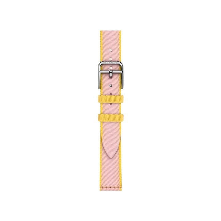 Hermès Apple Watch Series 11 42mm Silver Titanium Case |Rose Sakura Jaune de Naples