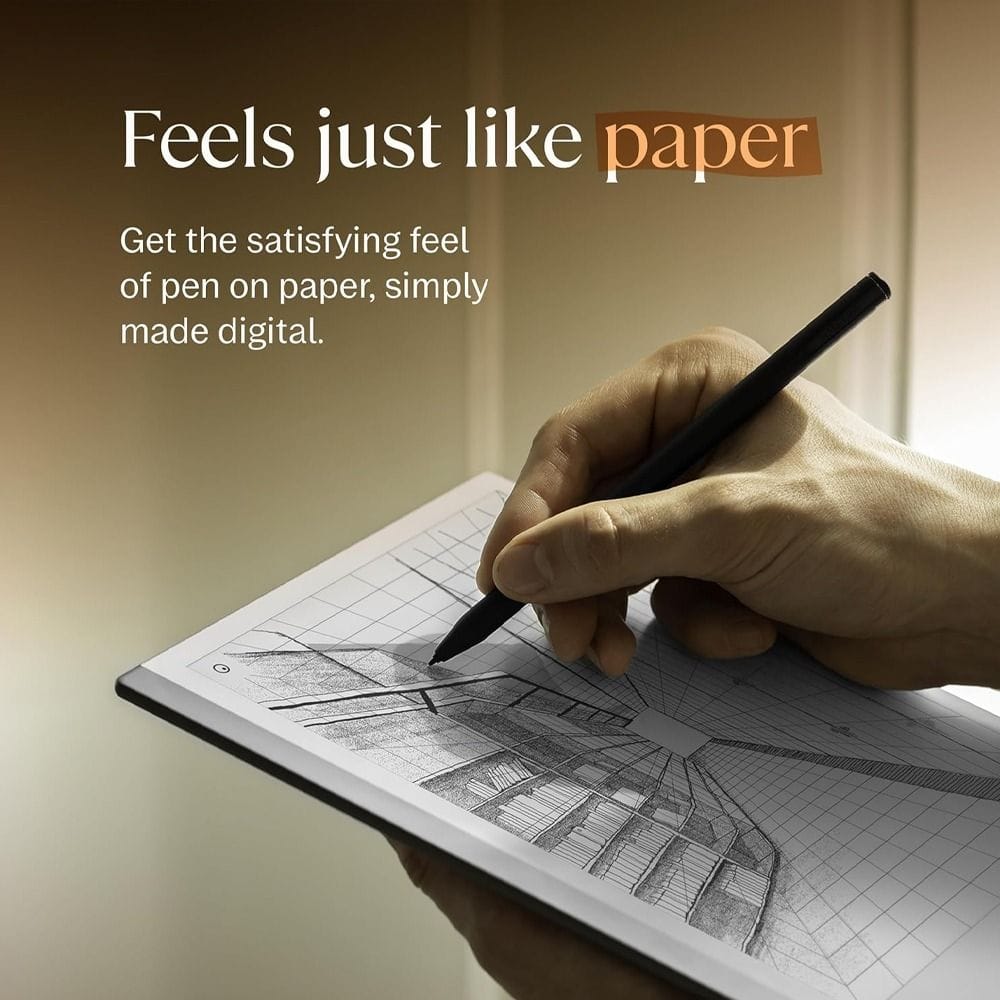 حزمة reMarkable 2 الأساسية، جهاز لوحي ورقي بشاشة CANVAS مقاس 10.3 بوصة، قلم Marker Plus، تحويل الكتابة اليدوية إلى نص وغطاء Book Folio | رمادي - RM114