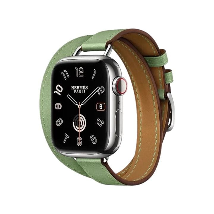 Hermès Apple Watch Band 42mm for 40/41mm Cases – Vert Criquet Attelage Double Tour