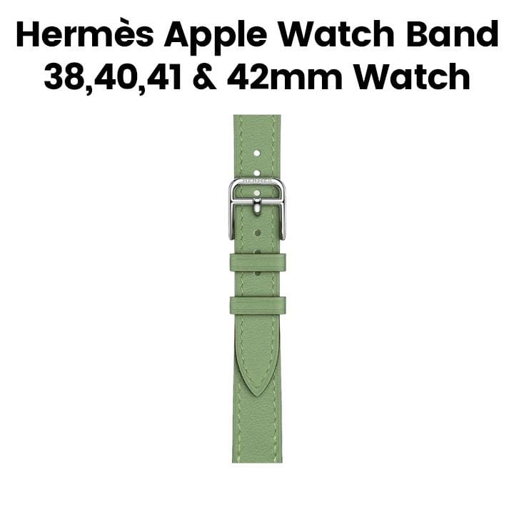 Hermès Apple Watch Band 42mm for 38/40 & 41mm Cases – Vert Criquet Attelage Single Tour