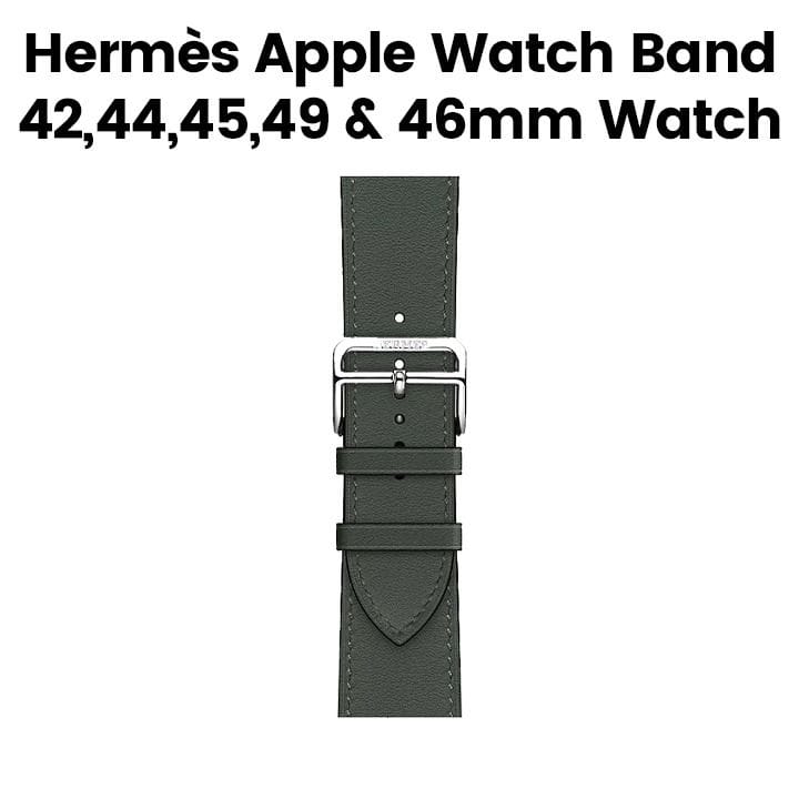 Hermès Apple Watch Band 46mm for 42/44/45 & 49mm Cases – Vert Mangrove Single Tour