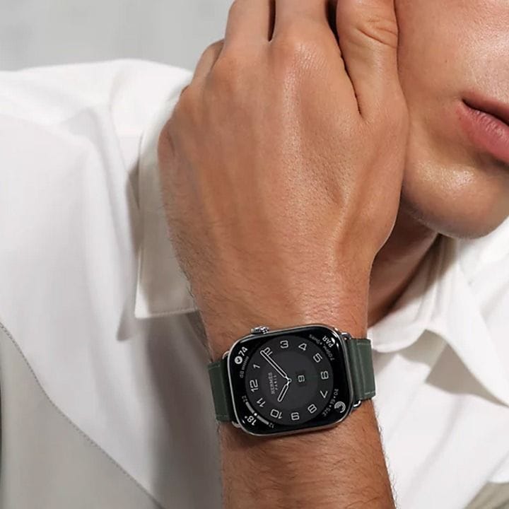 هيرميس سوار ساعة آبل مقاس ٤٦ مم لأغطية ٤٢ / ٤٤ / ٤٥ / ٤٩ مم أخضر مانغروف جولة واحدة