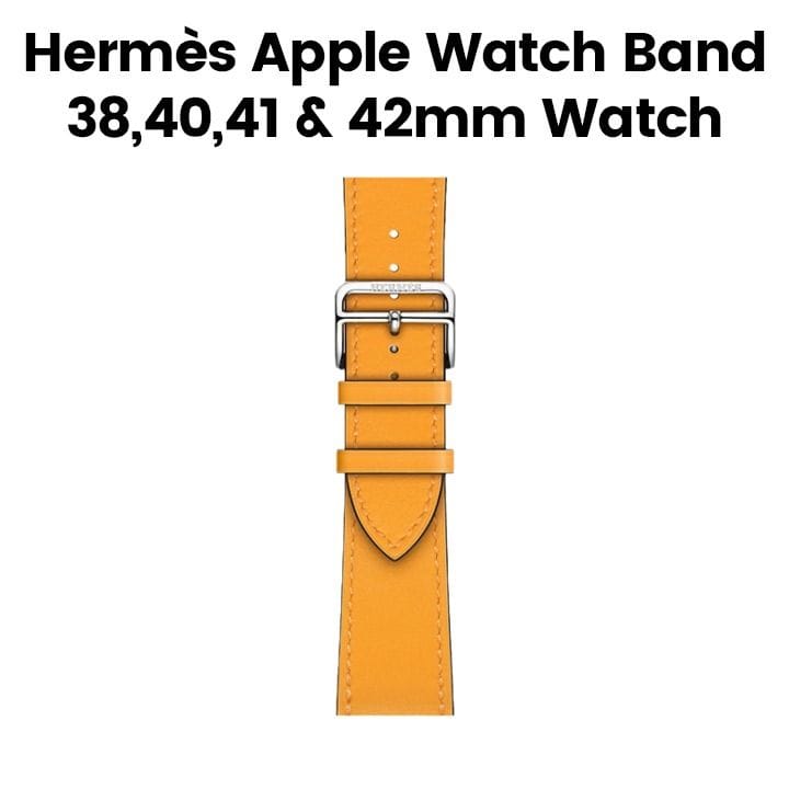 Hermès Apple Watch Band 42mm for 38/40 & 41mm Cases – Jaune d’Or Swift Calfskin