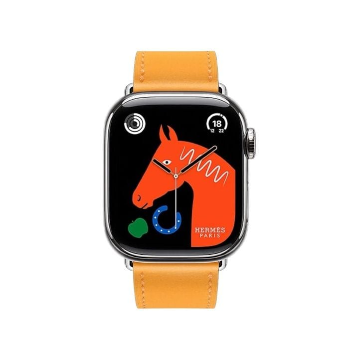 هيرميس سوار ساعة آبل مقاس ٤٢ مم لأغطية ٣٨ / ٤٠ / ٤١ مم أصفر ذهبي جلد عجل سويفت
