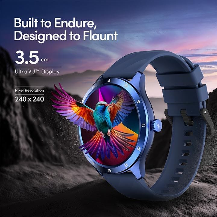 Titan Fastrack Jupiter Flex Smart Watch 1.38″ UltraVU Bluetooth Calling Health Suite IP68 – Blue | 38165PP02