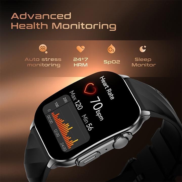 Titan Fastrack Horizon S1 Smart Watch 1.96″ AMOLED Bluetooth Calling Health Suite – Black (Silicone Strap) | 38166QP01