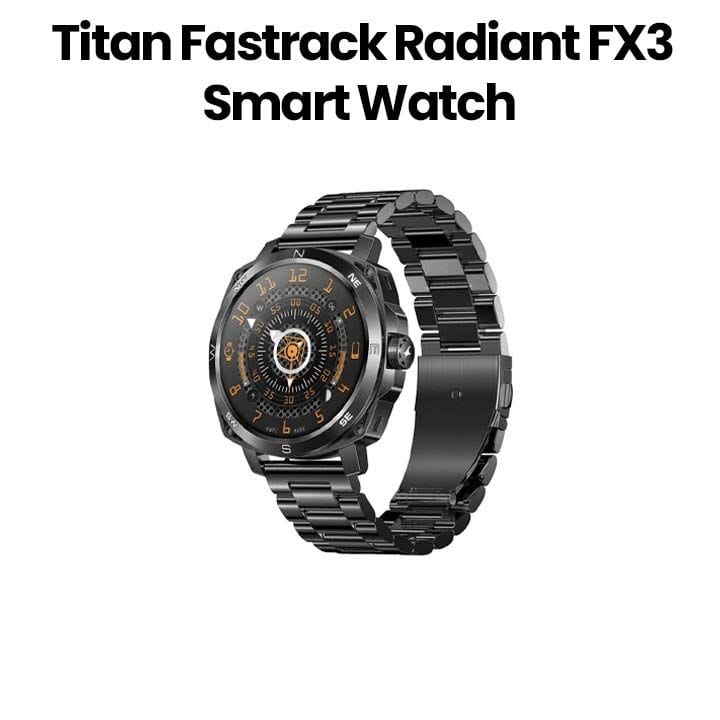 Titan Fastrack Radiant FX3 Smart Watch 1.43″ AMOLED Bluetooth Calling Functional Crown – Matte Black | 38124NM01