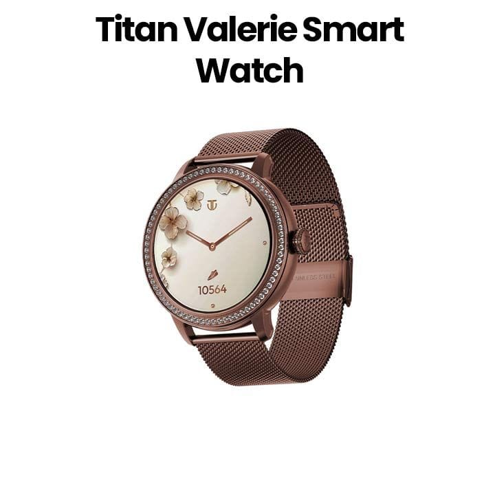 Titan Valerie Smart Watch 1.2″ AMOLED Women’s Health Suite Skin Temperature Sensor – Brown | 95292QM01