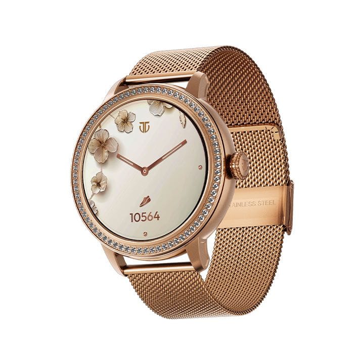Titan Valerie Smart Watch 1.2″ AMOLED Women’s Health Suite Skin Temperature Sensor – Rose Gold | 95292WM02