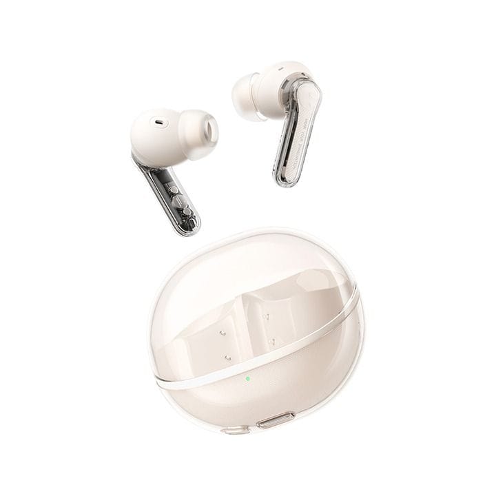 SoundPEATS True Wireless Earbuds BT 5.3, 40H Playtime, ENC, App Control |Clear Beige