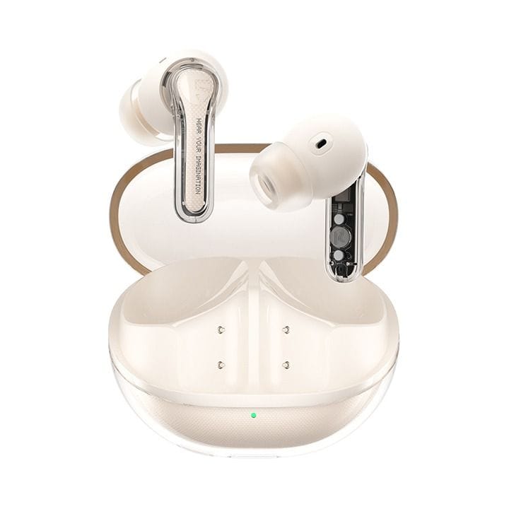 SoundPEATS True Wireless Earbuds BT 5.3, 40H Playtime, ENC, App Control |Clear Beige