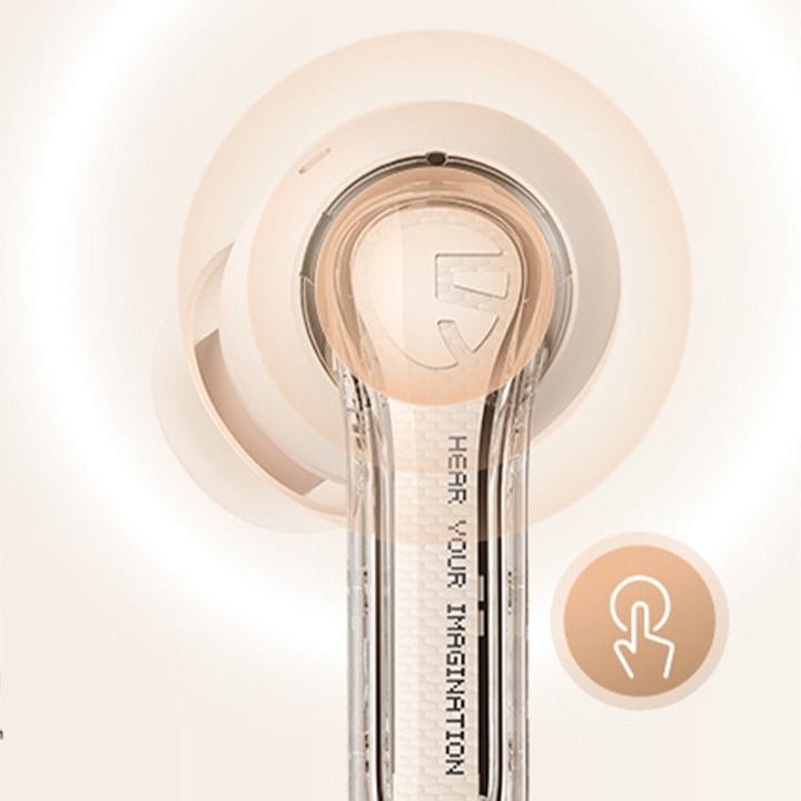 SoundPEATS True Wireless Earbuds BT 5.3, 40H Playtime, ENC, App Control |Clear Beige
