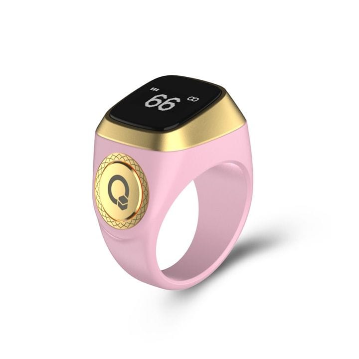آي قبلة خاتم ذكر ذكي بدعم أندرويد وiOS مقاس 18 مم باللون الوردي E01 ZIKR RING 18MM PNK