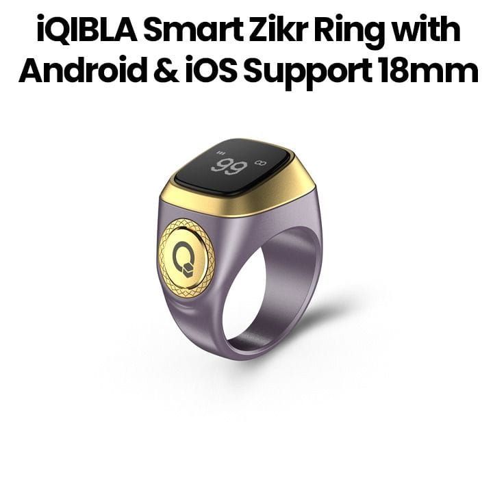 iQIBLA Smart Zikr Ring with Android & iOS Support 18mm – Violet | E01 ZIKR RING 18MM VLT