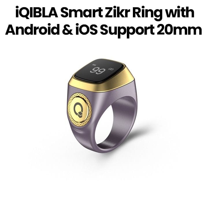 iQIBLA Smart Zikr Ring with Android & iOS Support 20mm – Violet | E01 ZIKR RING 20MM VLT