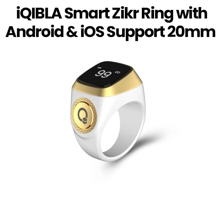 iQIBLA Smart Zikr Ring with Android & iOS Support 20mm – White | E01 ZIKR RING 20MM WHT