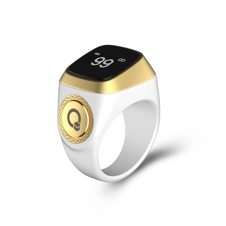 آي قبلة خاتم ذكر ذكي بدعم أندرويد وiOS مقاس 20 مم باللون الأبيض E01 ZIKR RING 20MM WHT