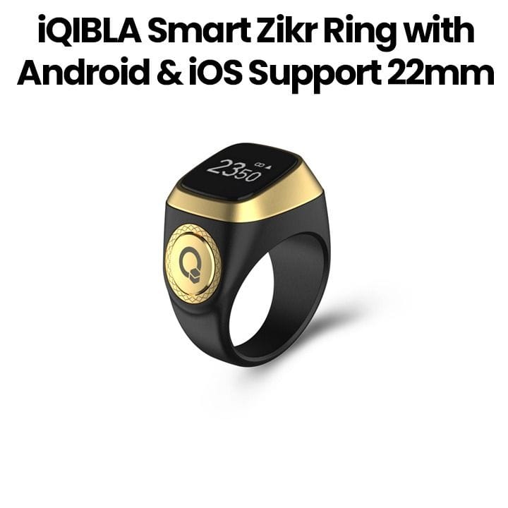 iQIBLA Smart Zikr Ring with Android & iOS Support 22mm – Black | E01 ZIKR RING 22MM BLK