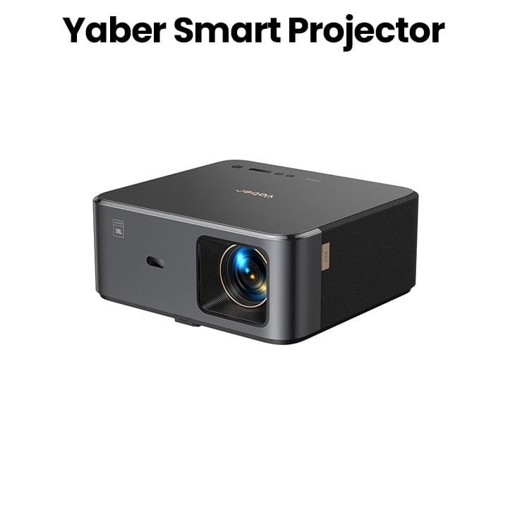 Yaber Smart Projector 800 ANSI Lumens, 1080P, JBL Dual 10W, Dolby, Auto Focus – Black | K2S