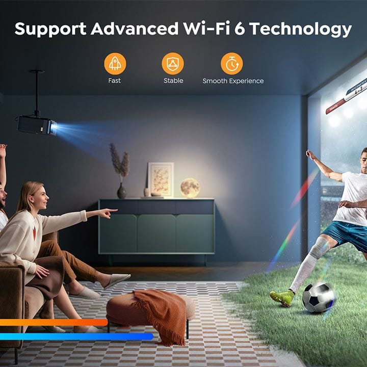 Yaber Smart Projector 800 ANSI Lumens, 1080P, JBL Dual 10W, Dolby, Auto Focus – Black | K2S