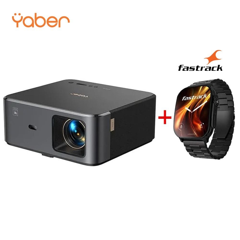 Yaber Smart Projector 800 ANSI Lumens, 1080P, JBL Dual 10W, Dolby, Auto Focus – Black | K2S